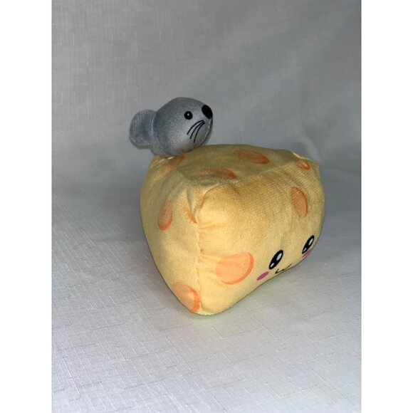 Plush Cheese Wedge With Cute Mouse Design & Adorable Face Stuffed Animal - Picture 4 of 9